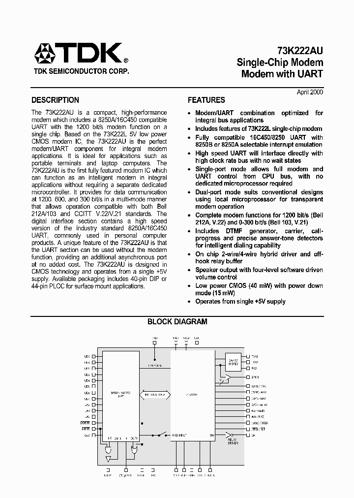 73K222AU_101638.PDF Datasheet