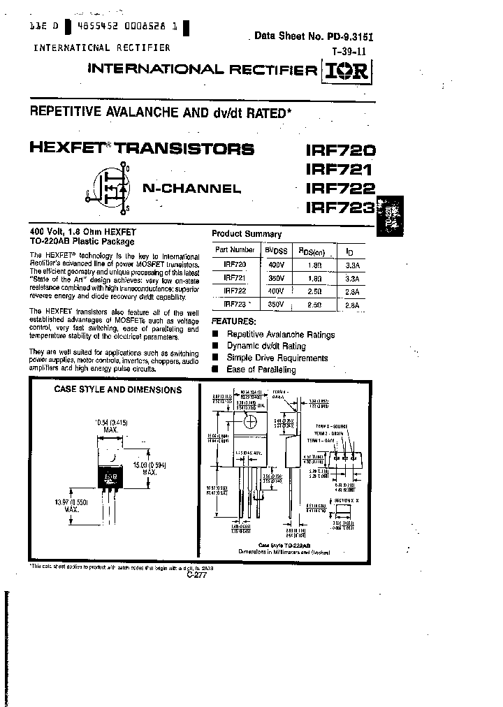 IRF722_26818.PDF Datasheet