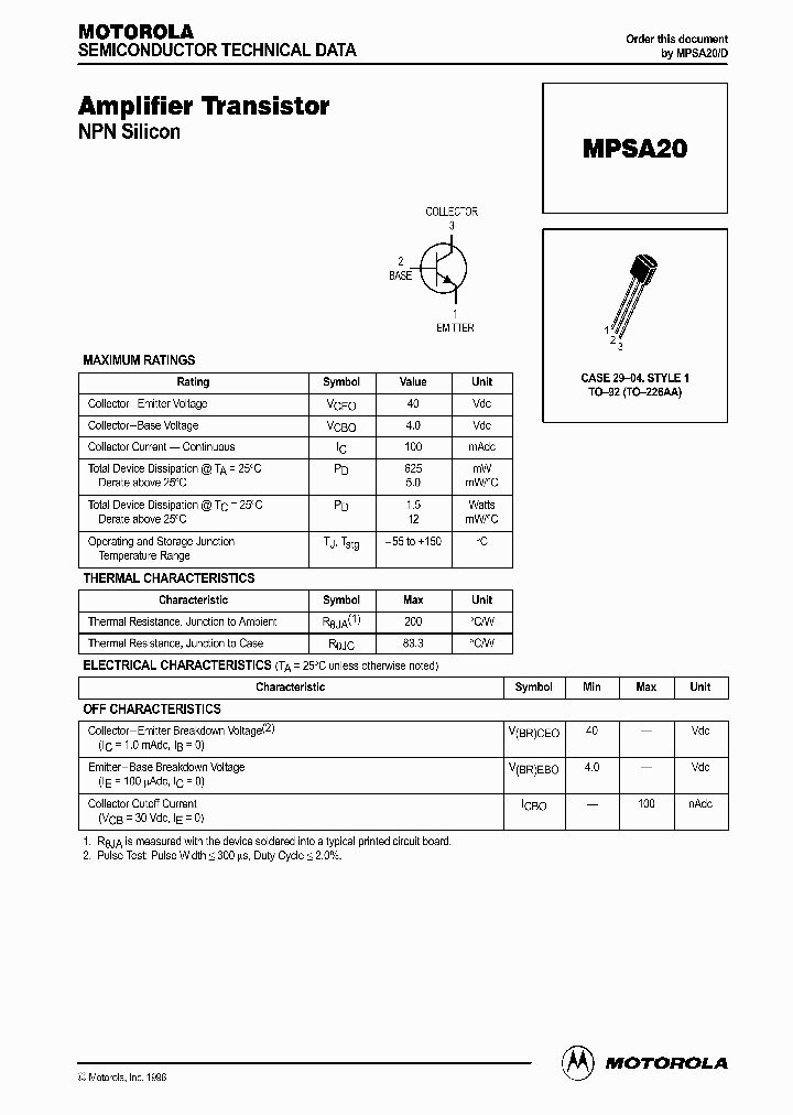 MPSA20_193332.PDF Datasheet