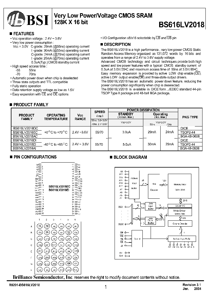 BS616LV2018_299939.PDF Datasheet