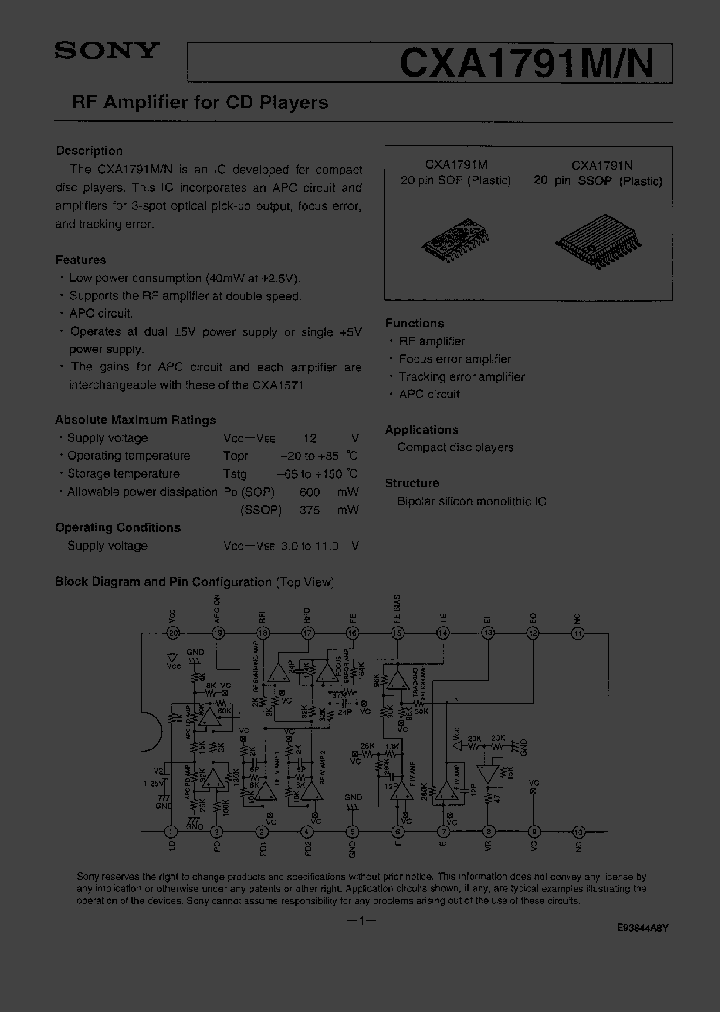 CXA1791M_239422.PDF Datasheet