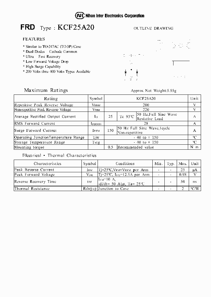 KCF25A20_215685.PDF Datasheet