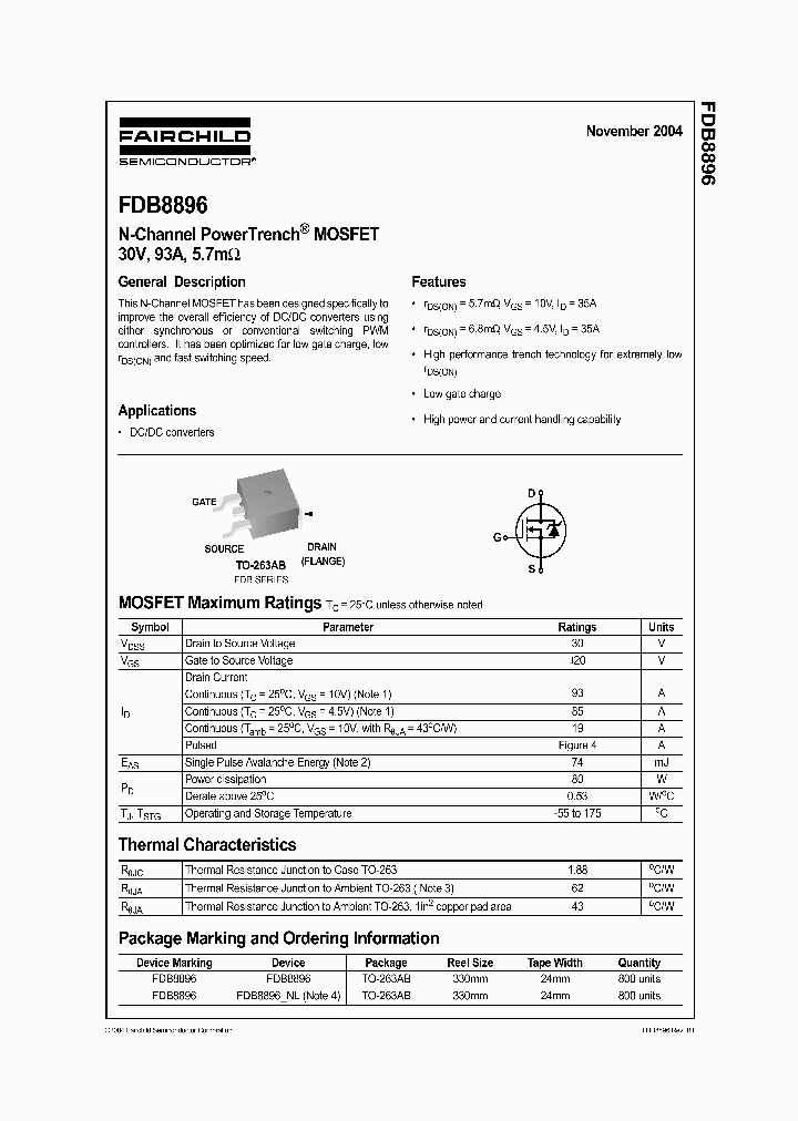 FDB8896_349490.PDF Datasheet