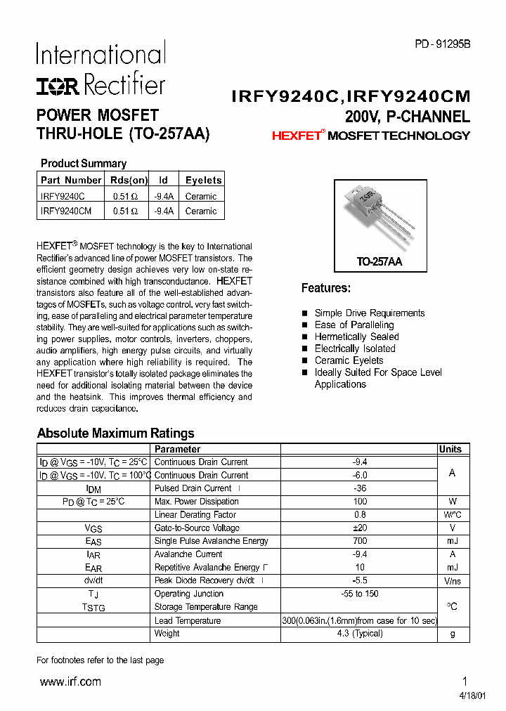 IRFY9240C_319029.PDF Datasheet