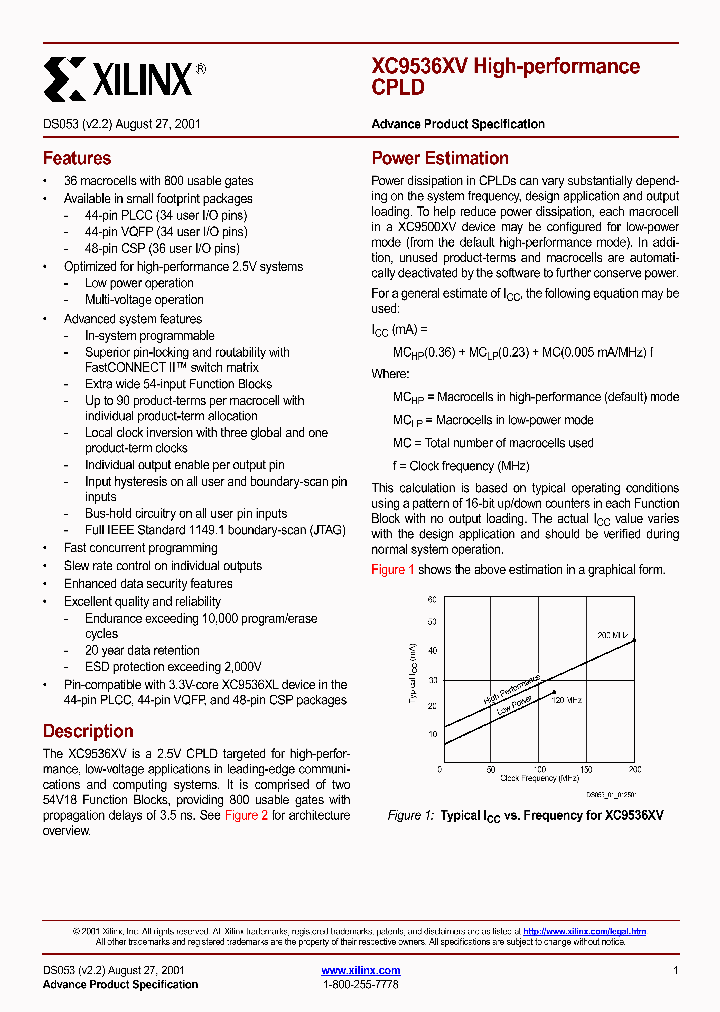 XC9536XV_187341.PDF Datasheet