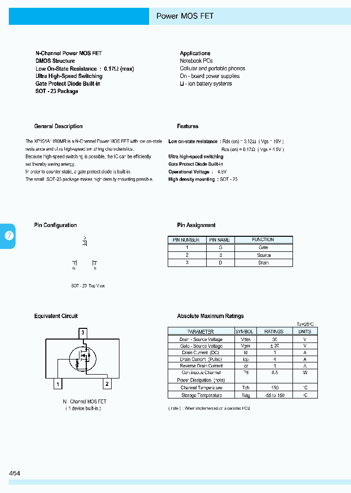 XP151A11BOMR_190560.PDF Datasheet