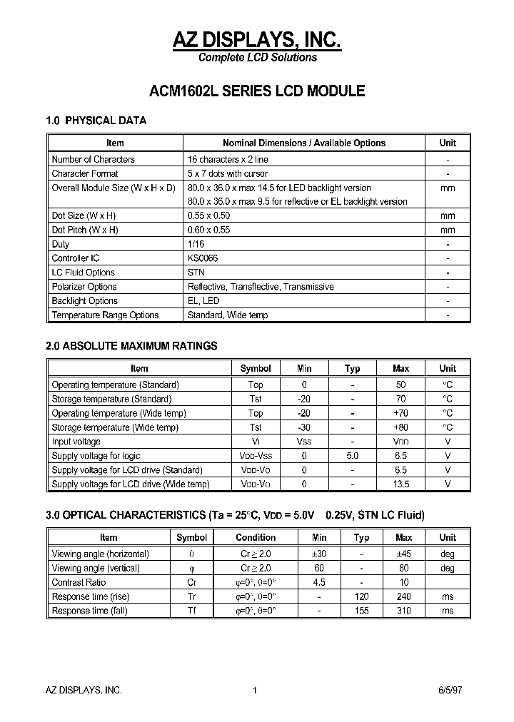 ACM1602L_387402.PDF Datasheet