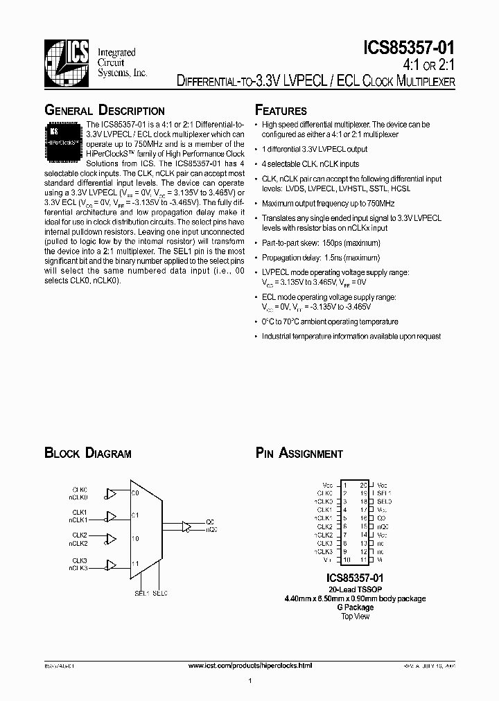 ICS85357-01_401171.PDF Datasheet