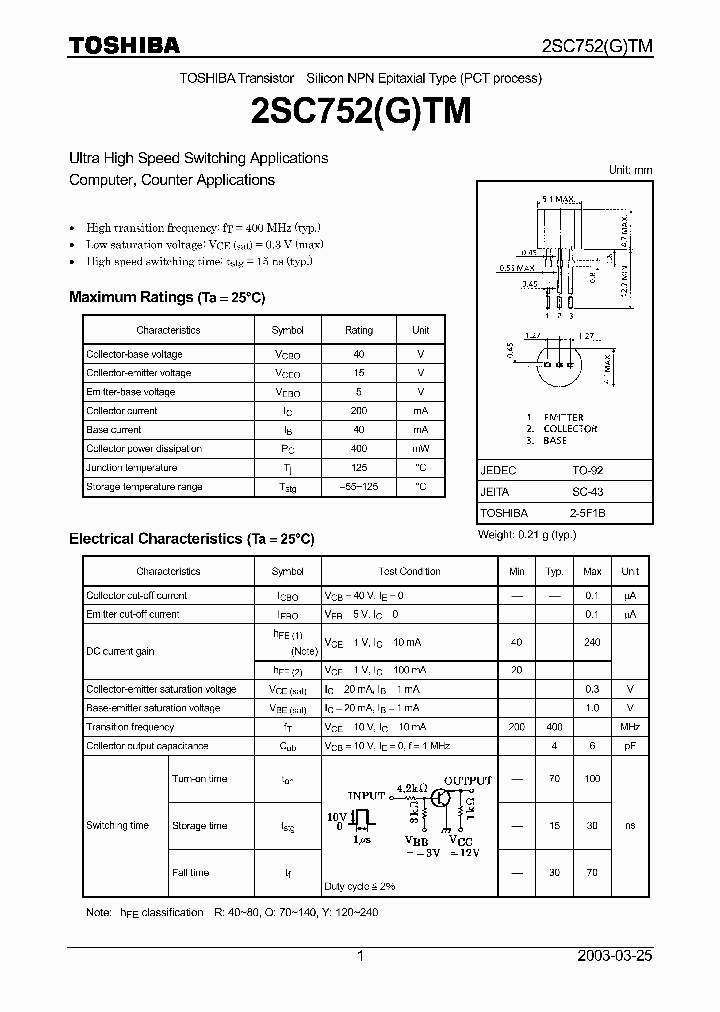 2SC752GTM_464996.PDF Datasheet