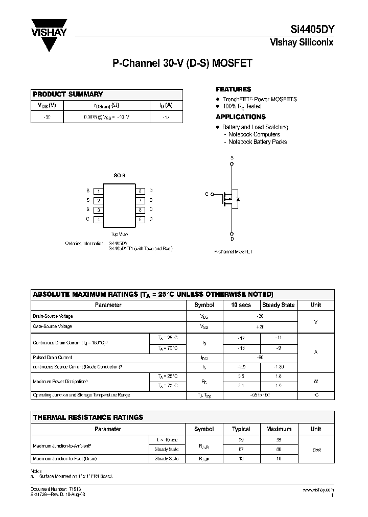 SI4405DY_217772.PDF Datasheet