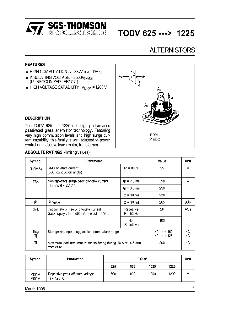 TODV625_539290.PDF Datasheet