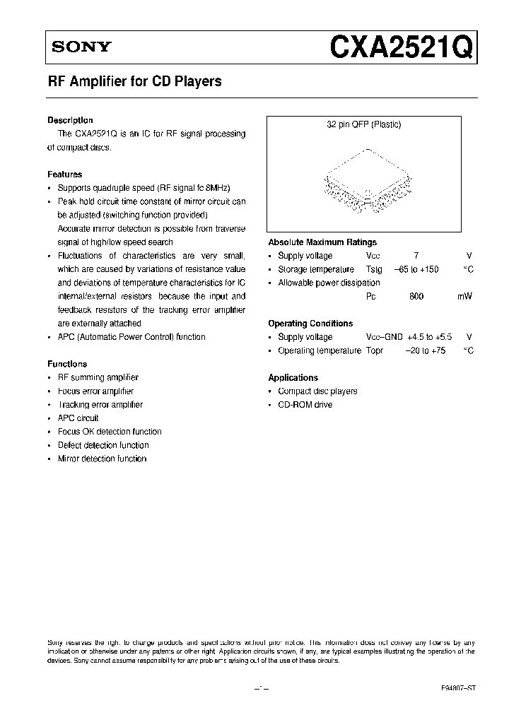 CXA2521Q_721447.PDF Datasheet