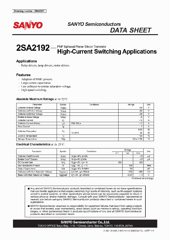 2SA2192_1011851.PDF Datasheet