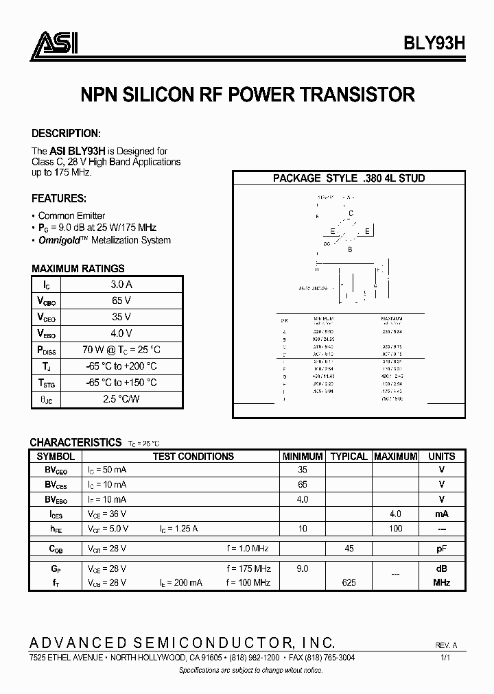 BLY93H_946153.PDF Datasheet