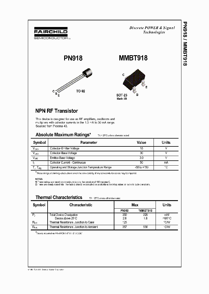 MMBT918_946292.PDF Datasheet