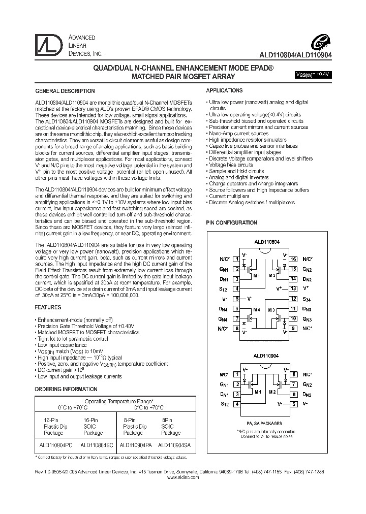 ALD110904SA_1208729.PDF Datasheet