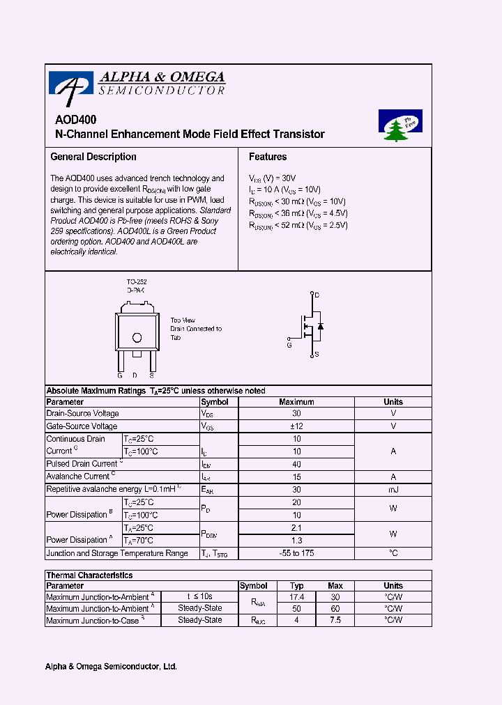 AOD400_1026164.PDF Datasheet