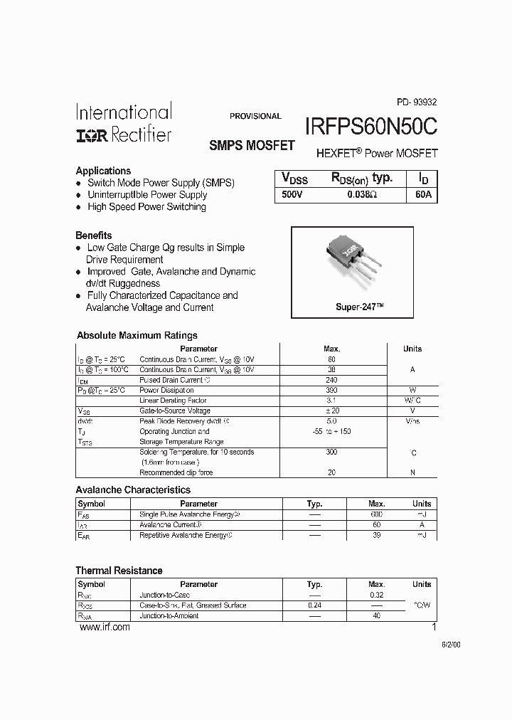 IRFPS60N50C_1256058.PDF Datasheet