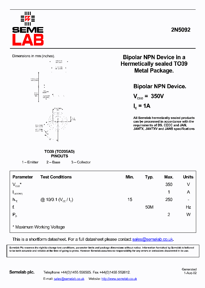 SF2N5092_1307041.PDF Datasheet