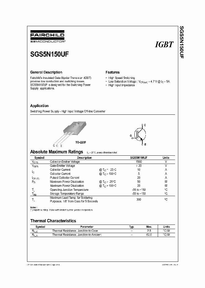 SGS5N150UF_1308267.PDF Datasheet