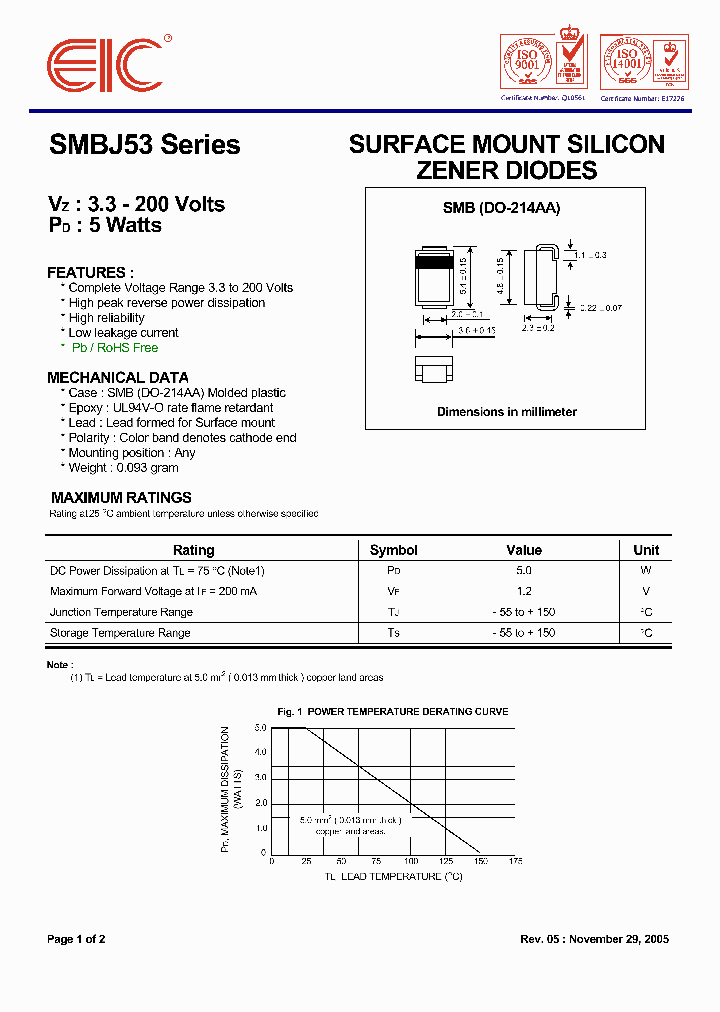 Smbj5334a Pdf Datasheet Download Ic On Line