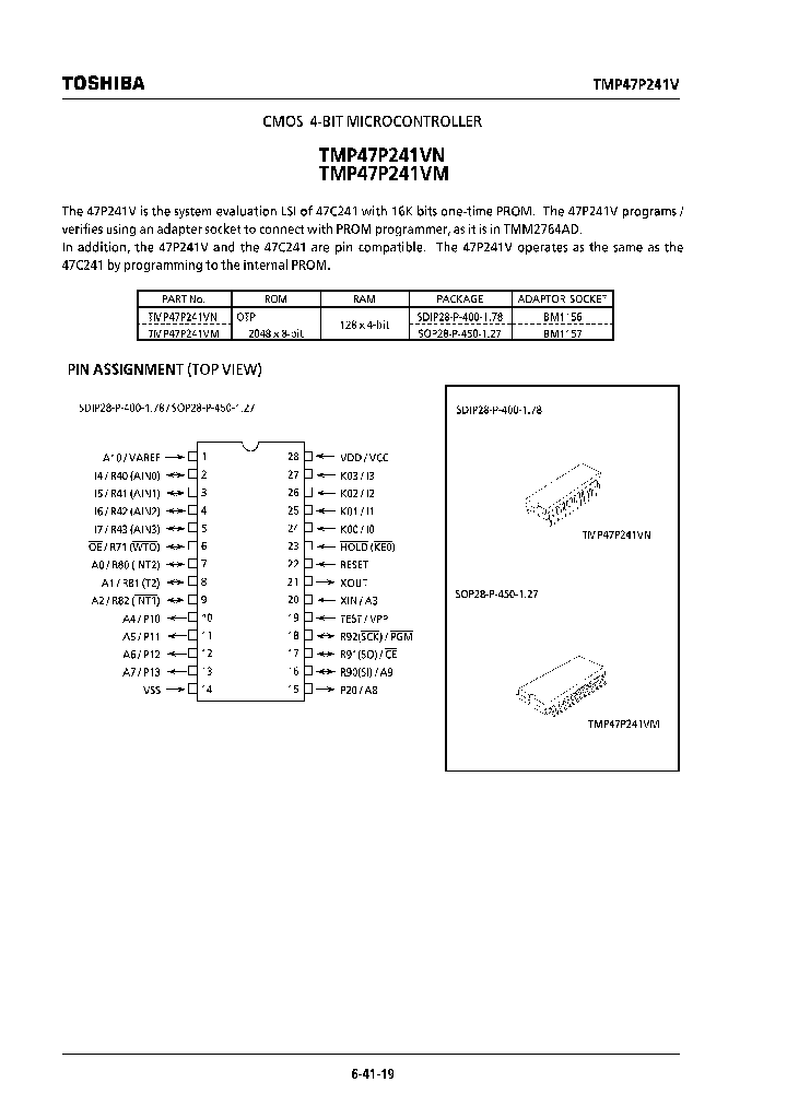 TMP47P241VM_1038488.PDF Datasheet