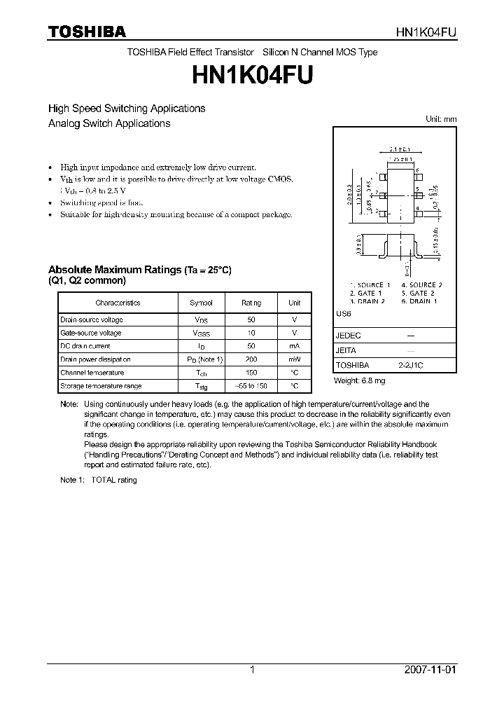 HN1K04FU07_4124634.PDF Datasheet