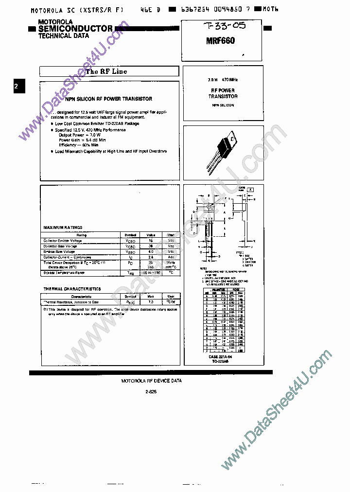 MRF660_4100398.PDF Datasheet