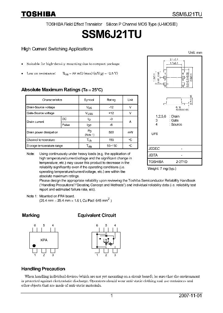 SSM6J21TU_4134800.PDF Datasheet