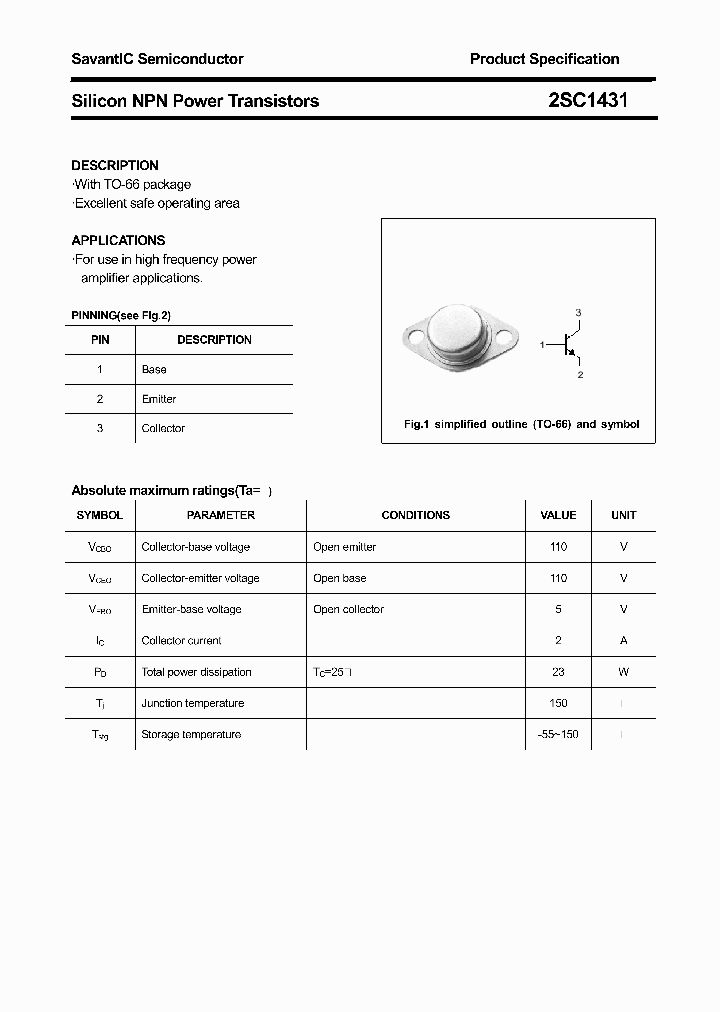 2SC1431_4375674.PDF Datasheet