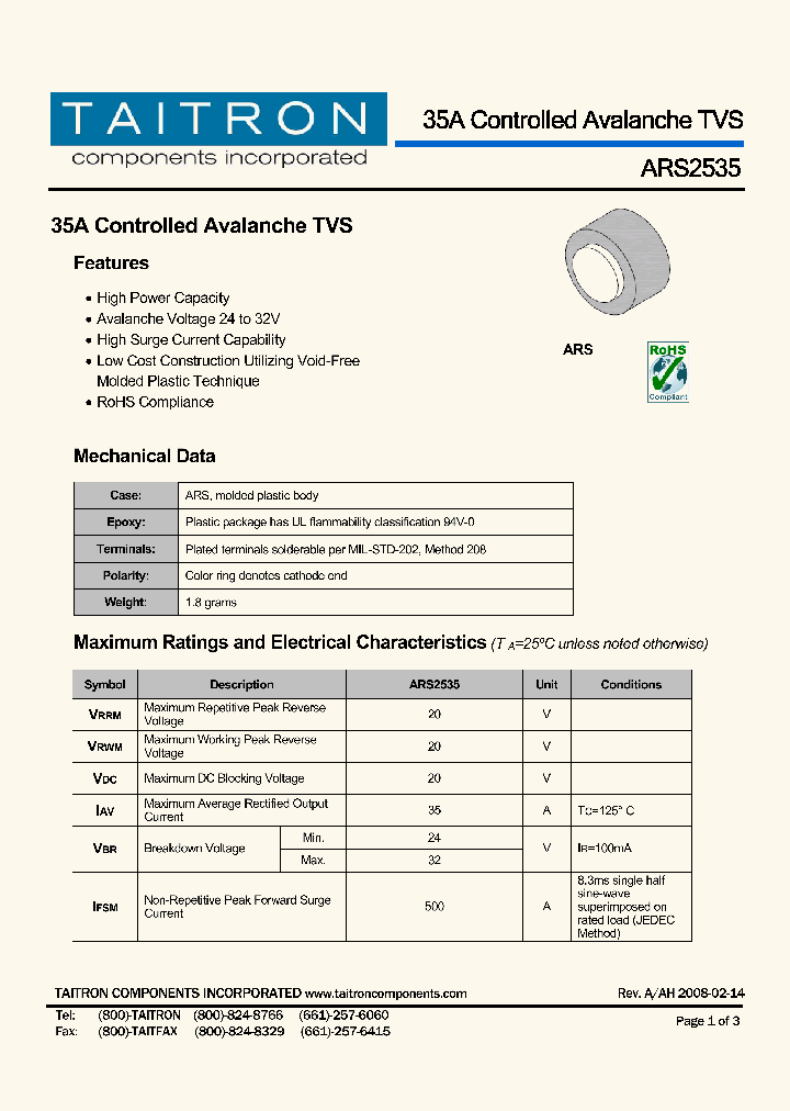 ARS2535_4255482.PDF Datasheet