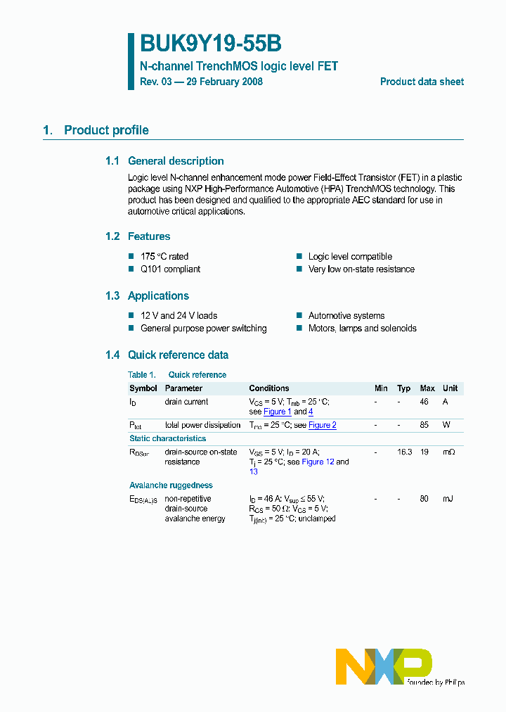 BUK9Y19-55B_4784321.PDF Datasheet