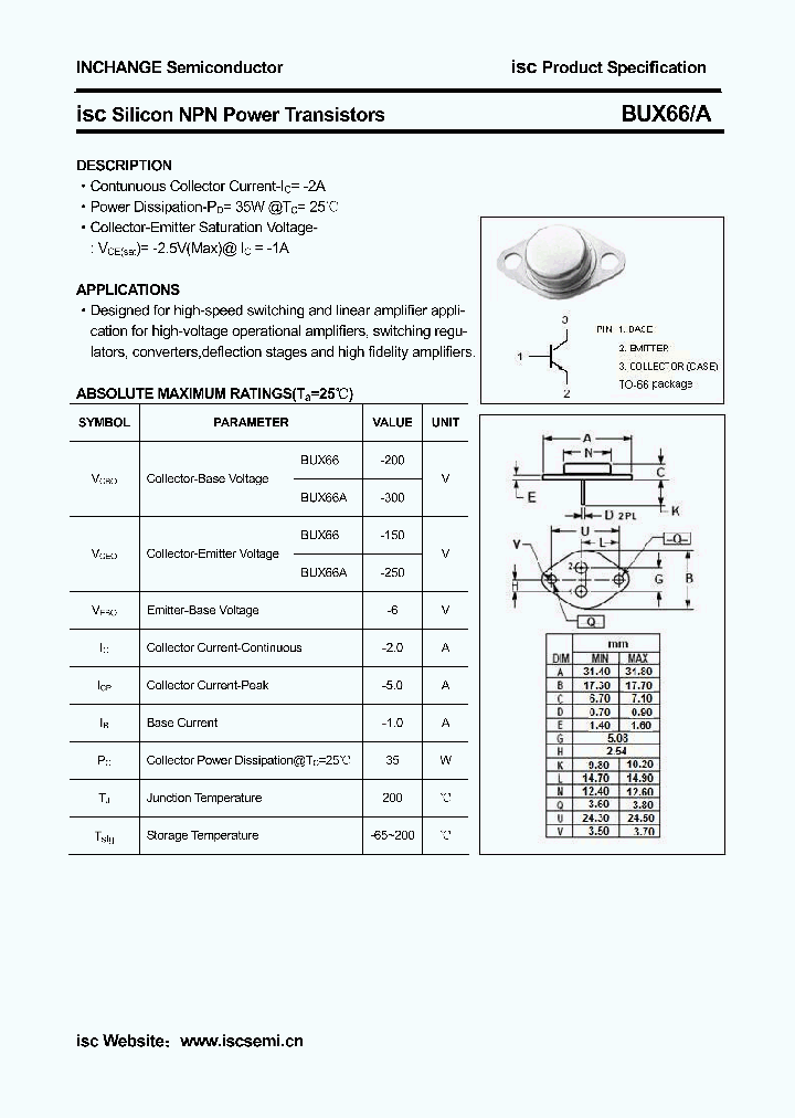 BUX66_4353357.PDF Datasheet