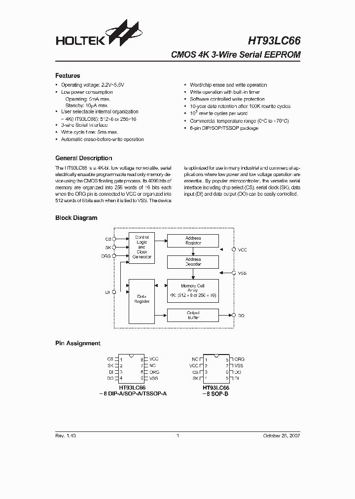 HT93LC6607_4165366.PDF Datasheet