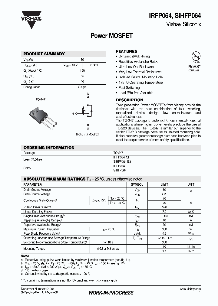 IRFP064_4250675.PDF Datasheet