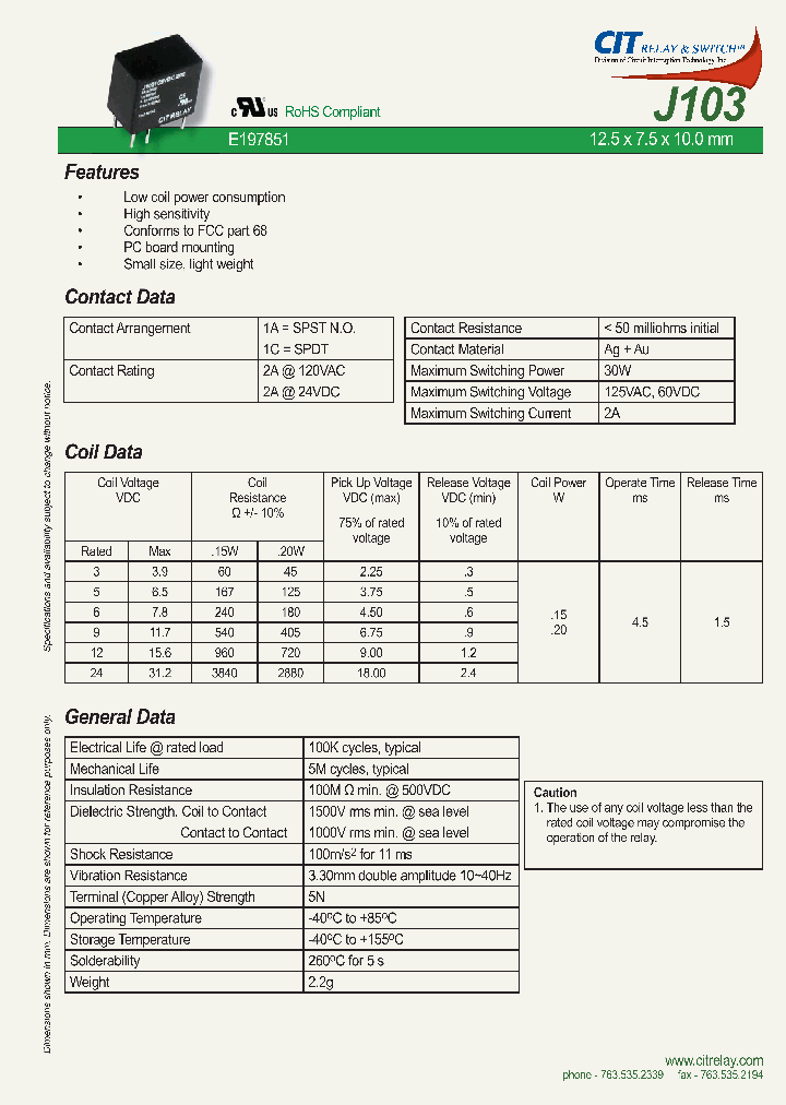 J1031A12VDC15S_4435095.PDF Datasheet