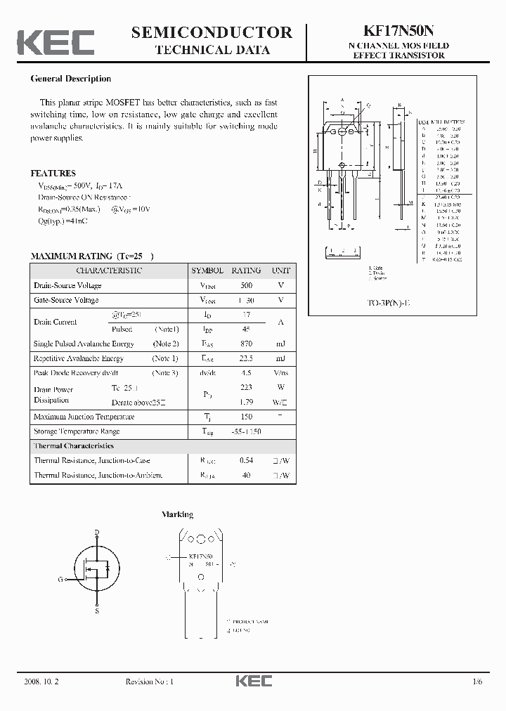 KF17N50N_4809955.PDF Datasheet