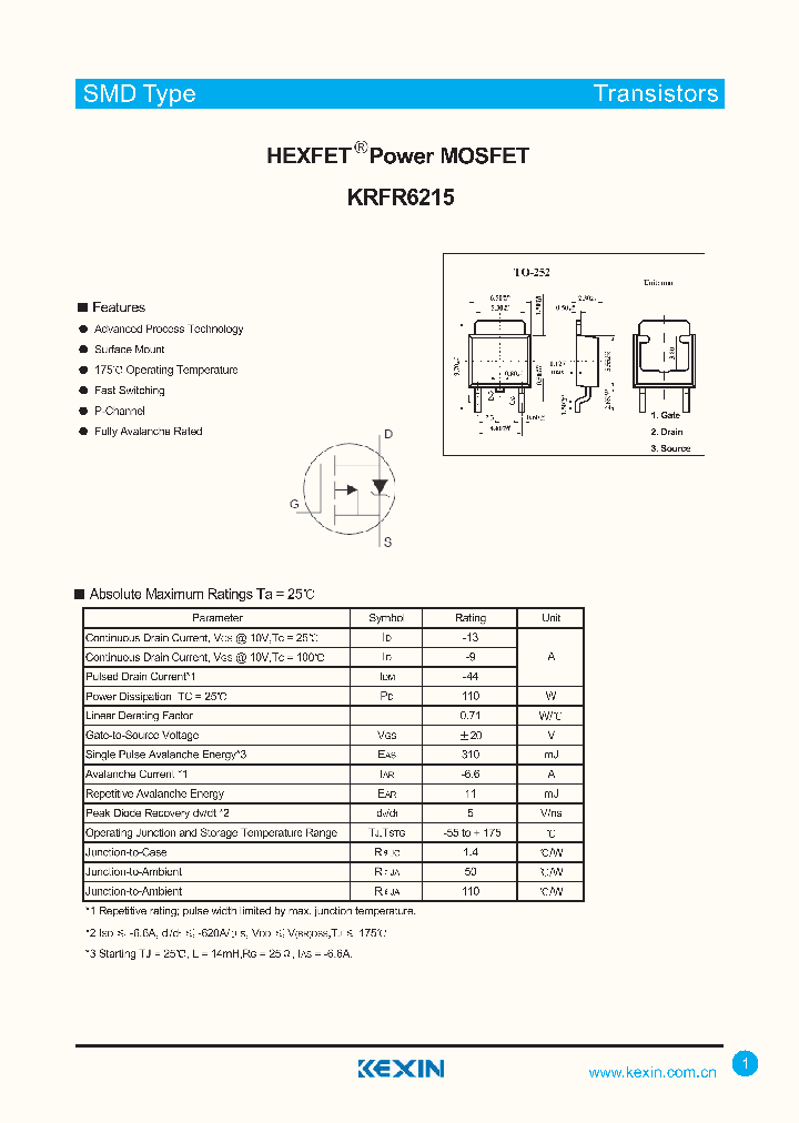 KRFR6215_4275502.PDF Datasheet