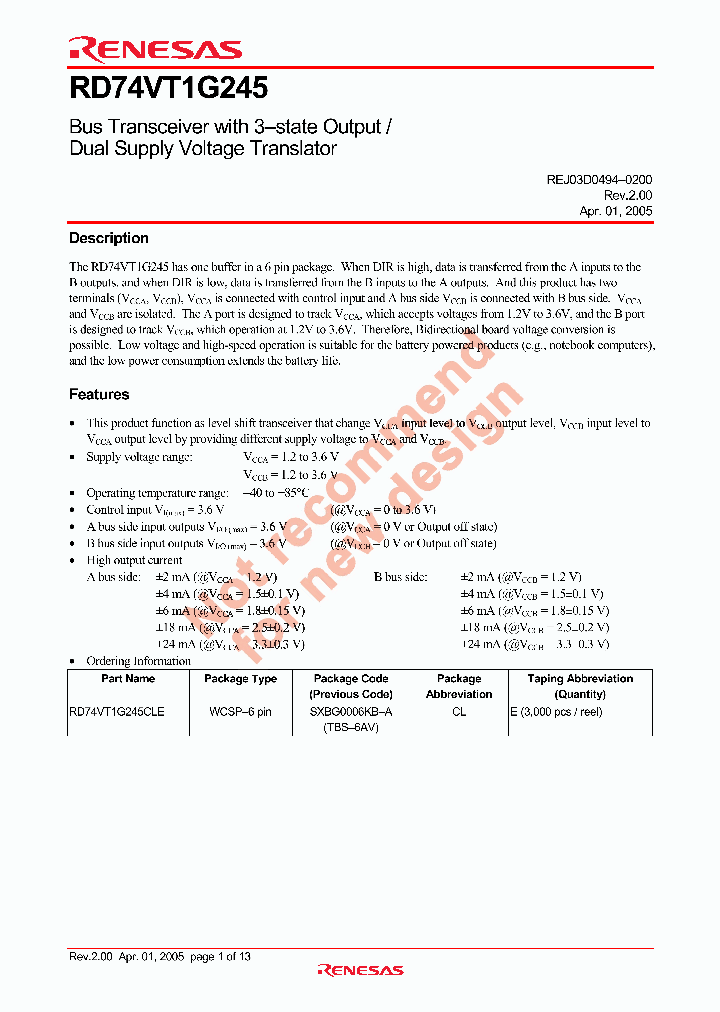 RD74VT1G245_4220198.PDF Datasheet