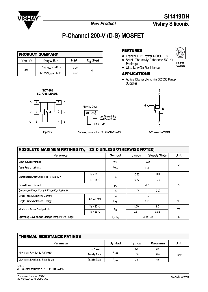 SI1419DH_4345654.PDF Datasheet