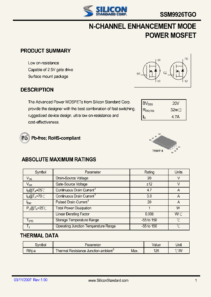 SSM9926TGO_4585179.PDF Datasheet