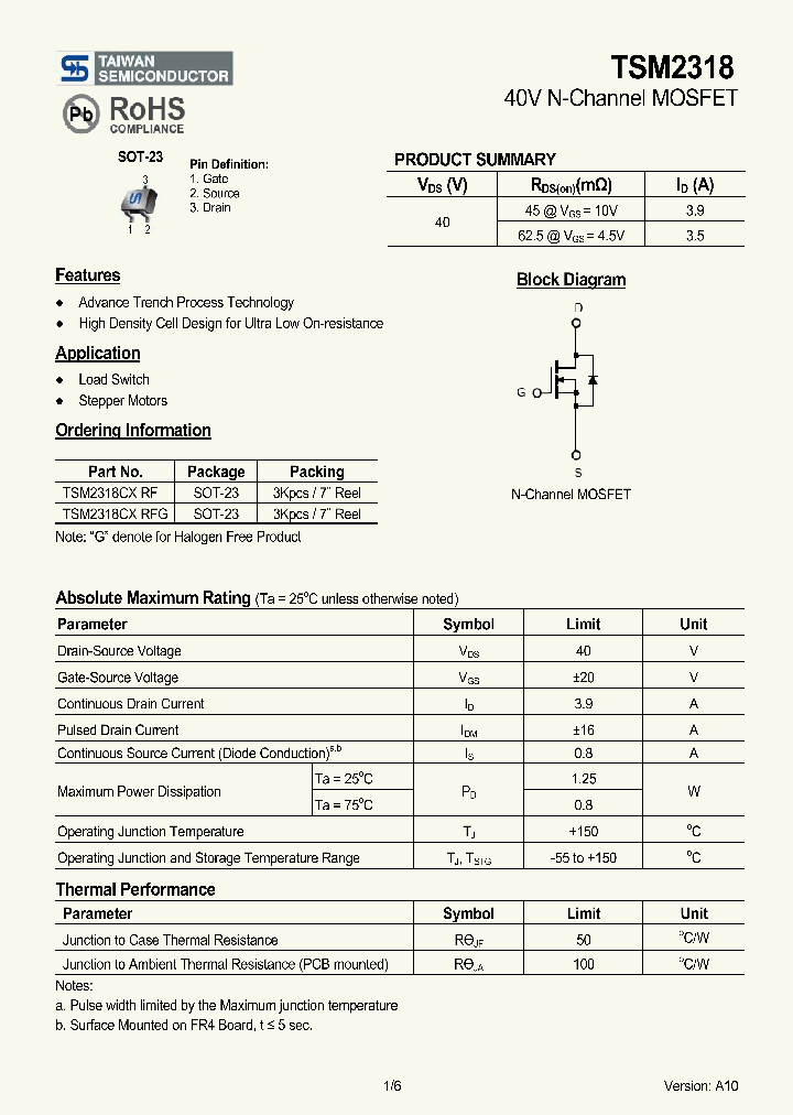 TSM2318CXRFG_4550578.PDF Datasheet