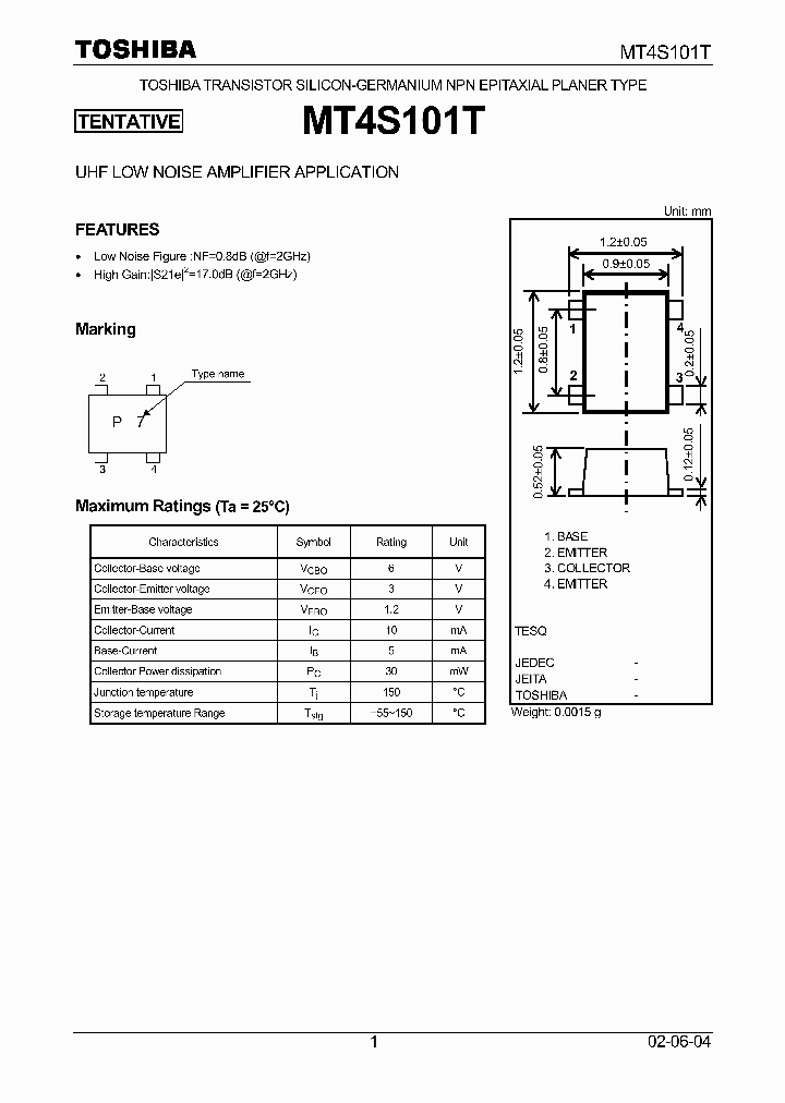 MT4S101T_992625.PDF Datasheet