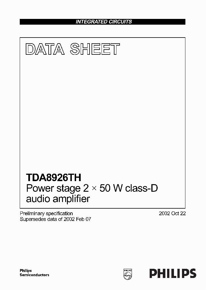 TDA8926TH_935562.PDF Datasheet