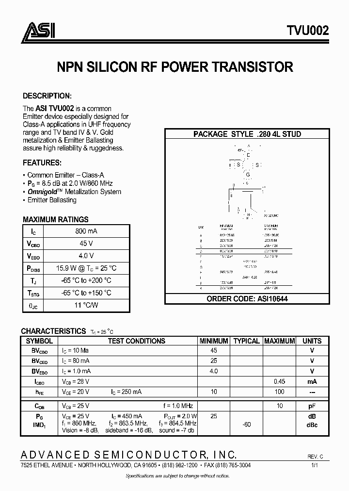 TVU002_1006456.PDF Datasheet