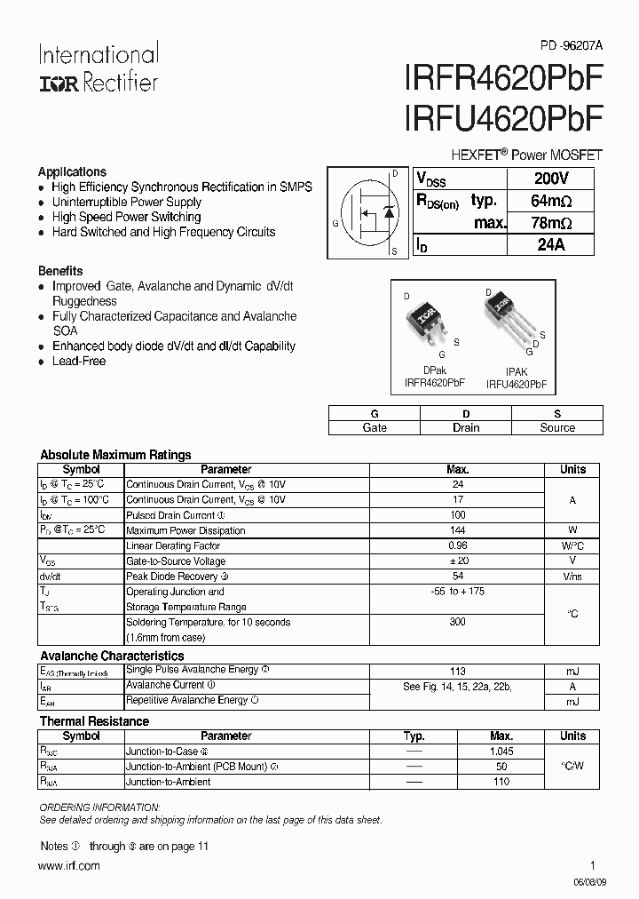 IRFR4620PBF_4953977.PDF Datasheet