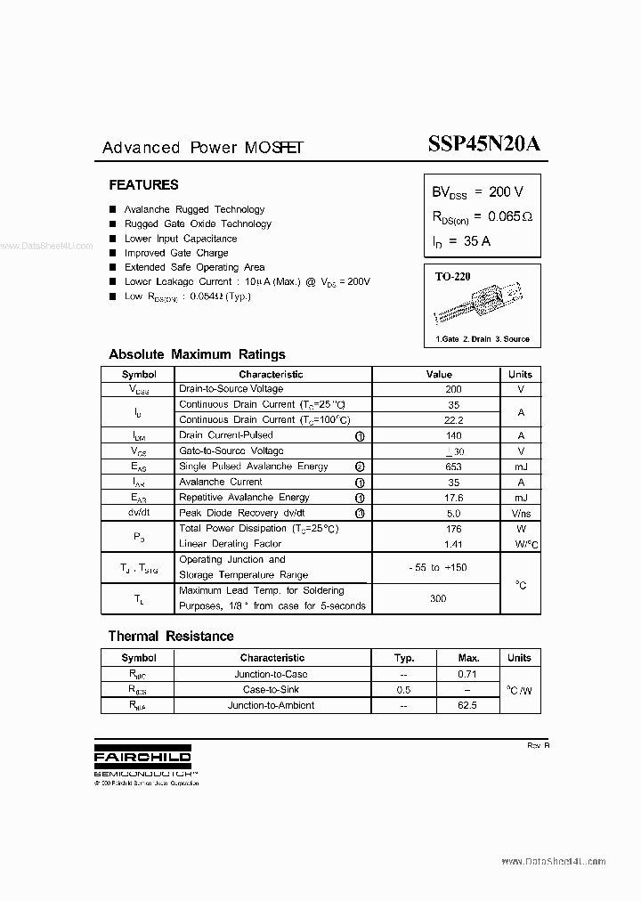 SSP45N20A_165936.PDF Datasheet