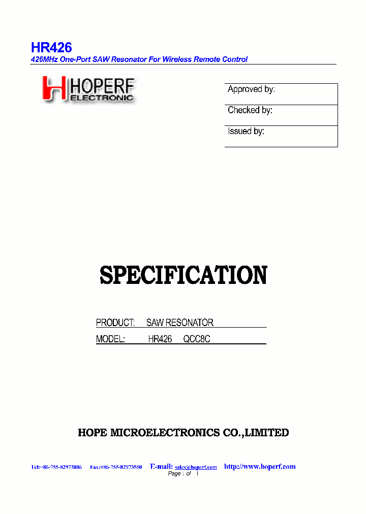 HR426_286657.PDF Datasheet
