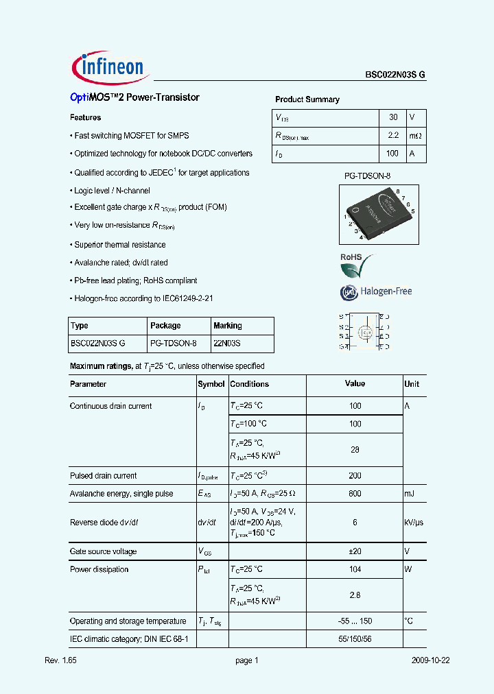 BSC022N03SG_726231.PDF Datasheet