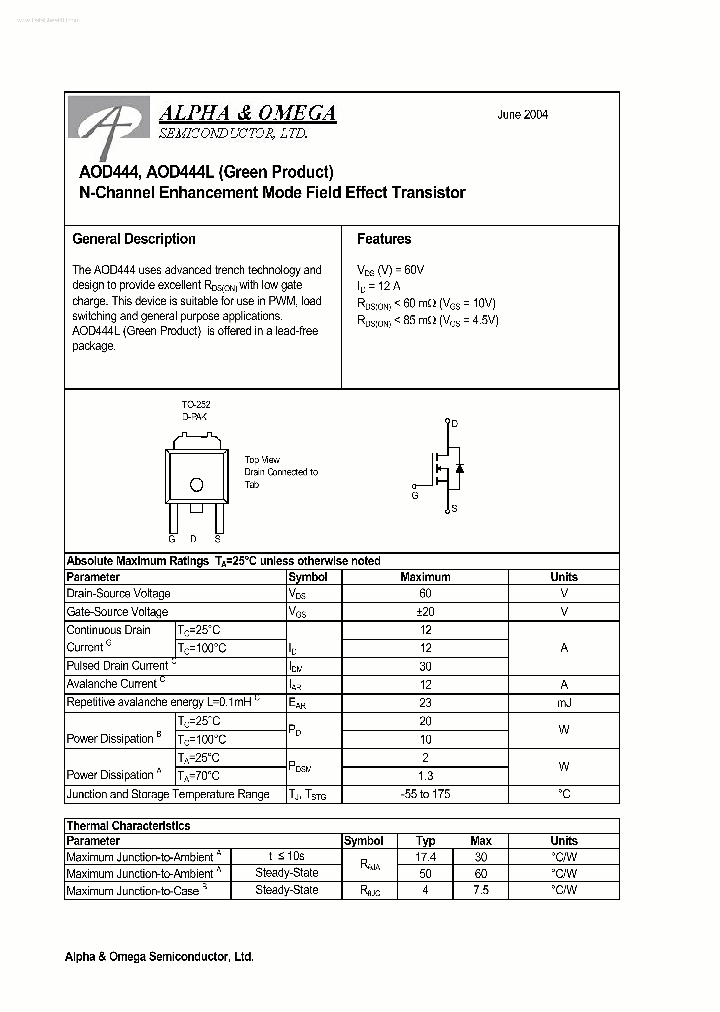 AOD444_421540.PDF Datasheet